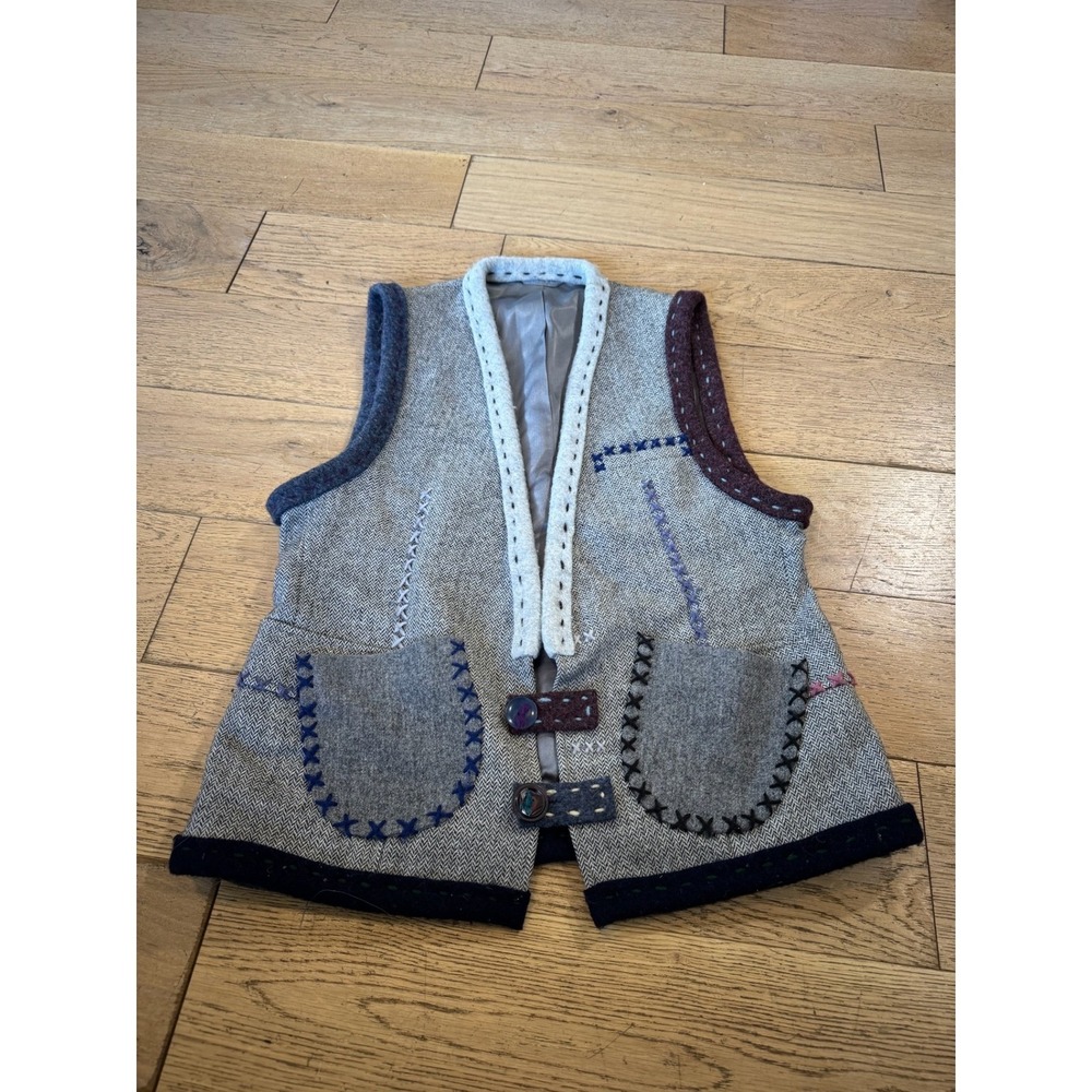WODMERE Campomar Herringbone Wool Vest Unique Handmade Style Colorful (1372) - Picture 2 of 12